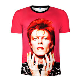 Мужская футболка 3D спортивная с принтом Ziggy Stardust в Белгороде, 100% полиэстер с улучшенными характеристиками | приталенный силуэт, круглая горловина, широкие плечи, сужается к линии бедра | Тематика изображения на принте: bowie | david | ziggy stardust | боуи | дэвид | музыкант | певец | рок
