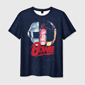 Мужская футболка 3D с принтом Bowie в Белгороде, 100% полиэфир | прямой крой, круглый вырез горловины, длина до линии бедер | bowie | david | боуи | дэвид | музыкант | певец | рок