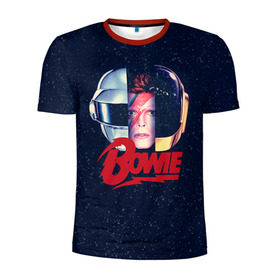 Мужская футболка 3D спортивная с принтом Bowie в Белгороде, 100% полиэстер с улучшенными характеристиками | приталенный силуэт, круглая горловина, широкие плечи, сужается к линии бедра | Тематика изображения на принте: bowie | david | боуи | дэвид | музыкант | певец | рок