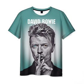 Мужская футболка 3D с принтом Боуи в Белгороде, 100% полиэфир | прямой крой, круглый вырез горловины, длина до линии бедер | bowie | david | боуи | дэвид | музыкант | певец | рок