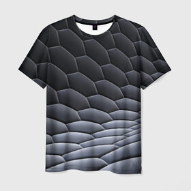 Мужская футболка 3D с принтом 3Д абстракция в Белгороде, 100% полиэфир | прямой крой, круглый вырез горловины, длина до линии бедер | абстракция | нейтральный рисунок на все случаи жизни.3d | пчёлы | соты | текстура