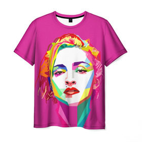 Мужская футболка 3D с принтом Мадонна в Белгороде, 100% полиэфир | прямой крой, круглый вырез горловины, длина до линии бедер | Тематика изображения на принте: искусство | мадонна | певица | поп арт