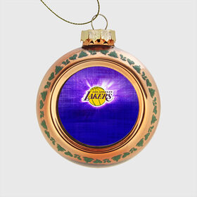 Стеклянный ёлочный шар с принтом Los Angeles Lakers в Белгороде, Стекло | Диаметр: 80 мм | basketball | la | lakers | los angeles | nba | баскет | баскетбол | баскетбольный | лейкерс | нба | спорт