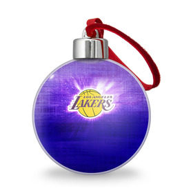 Ёлочный шар с принтом Los Angeles Lakers в Белгороде, Пластик | Диаметр: 77 мм | basketball | la | lakers | los angeles | nba | баскет | баскетбол | баскетбольный | лейкерс | нба | спорт