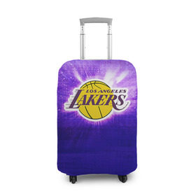 Чехол для чемодана 3D с принтом Los Angeles Lakers в Белгороде, 86% полиэфир, 14% спандекс | двустороннее нанесение принта, прорези для ручек и колес | basketball | la | lakers | los angeles | nba | баскет | баскетбол | баскетбольный | лейкерс | нба | спорт