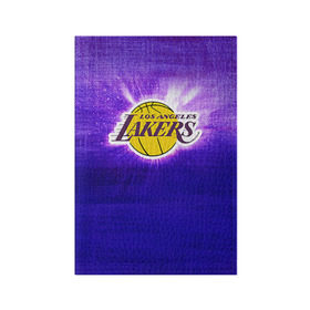 Обложка для паспорта матовая кожа с принтом Los Angeles Lakers в Белгороде, натуральная матовая кожа | размер 19,3 х 13,7 см; прозрачные пластиковые крепления | Тематика изображения на принте: basketball | la | lakers | los angeles | nba | баскет | баскетбол | баскетбольный | лейкерс | нба | спорт