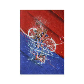 Обложка для паспорта матовая кожа с принтом Игра баскетбол в Белгороде, натуральная матовая кожа | размер 19,3 х 13,7 см; прозрачные пластиковые крепления | Тематика изображения на принте: basketball | nba | нба
