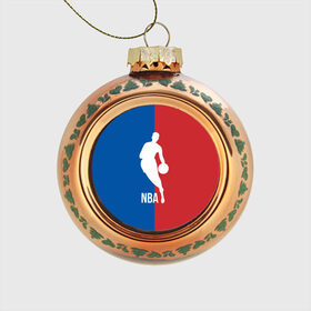 Стеклянный ёлочный шар с принтом Эмблема NBA в Белгороде, Стекло | Диаметр: 80 мм | basketball | nba | баскет | баскетбол | баскетбольный | нба | спорт | эмблема