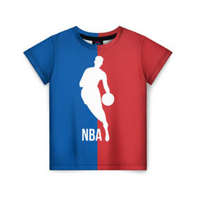 Детская футболка 3D с принтом Эмблема NBA в Белгороде, 100% гипоаллергенный полиэфир | прямой крой, круглый вырез горловины, длина до линии бедер, чуть спущенное плечо, ткань немного тянется | basketball | nba | баскет | баскетбол | баскетбольный | нба | спорт | эмблема