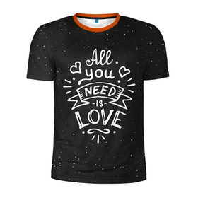Мужская футболка 3D спортивная с принтом Любовь надпись в Белгороде, 100% полиэстер с улучшенными характеристиками | приталенный силуэт, круглая горловина, широкие плечи, сужается к линии бедра | 14 февраля | love | влюбленный | день святого валентина | любовь | милый | романтика | сердце