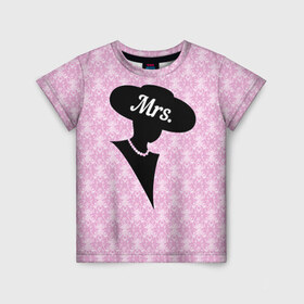 Детская футболка 3D с принтом Mrs. 1 в Белгороде, 100% гипоаллергенный полиэфир | прямой крой, круглый вырез горловины, длина до линии бедер, чуть спущенное плечо, ткань немного тянется | 14 февраля | влюбленные | день святого валентина | любимый | любовь | парные | половинка