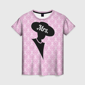 Женская футболка 3D с принтом Mrs. 1 в Белгороде, 100% полиэфир ( синтетическое хлопкоподобное полотно) | прямой крой, круглый вырез горловины, длина до линии бедер | 14 февраля | влюбленные | день святого валентина | любимый | любовь | парные | половинка