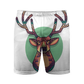 Мужские шорты 3D спортивные с принтом Радужный олень в Белгороде,  |  | олень | радуга | рога | ромбы | цвета