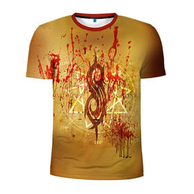 Мужская футболка 3D спортивная с принтом Slipknot в Белгороде, 100% полиэстер с улучшенными характеристиками | приталенный силуэт, круглая горловина, широкие плечи, сужается к линии бедра | deth | rock | slipknot | мрак | рок | слипнот