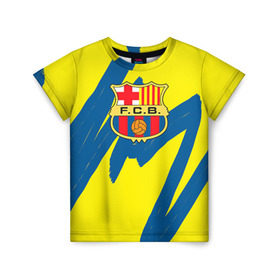 Детская футболка 3D с принтом Барселона в Белгороде, 100% гипоаллергенный полиэфир | прямой крой, круглый вырез горловины, длина до линии бедер, чуть спущенное плечо, ткань немного тянется | Тематика изображения на принте: barcelona | fcb | барса | барселона | футбол