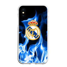 Чехол для iPhone XS Max матовый с принтом Real Madrid в Белгороде, Силикон | Область печати: задняя сторона чехла, без боковых панелей | Тематика изображения на принте: madrid | real | мадрид | реал | футбол