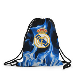 Рюкзак-мешок 3D с принтом Real Madrid в Белгороде, 100% полиэстер | плотность ткани — 200 г/м2, размер — 35 х 45 см; лямки — толстые шнурки, застежка на шнуровке, без карманов и подкладки | madrid | real | мадрид | реал | футбол