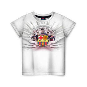 Детская футболка 3D с принтом Барселона 1 в Белгороде, 100% гипоаллергенный полиэфир | прямой крой, круглый вырез горловины, длина до линии бедер, чуть спущенное плечо, ткань немного тянется | barcelona | fcb | барса | барселона | футбол