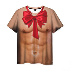Мужская футболка 3D с принтом Твой подарок в Белгороде, 100% полиэфир | прямой крой, круглый вырез горловины, длина до линии бедер | Тематика изображения на принте: body | man body
подарок | бант | голое тело | идеальное | мужское тело | подарок жене | подарок мужу | пресс | спорт | тело | торс