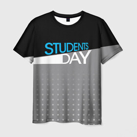 Мужская футболка 3D с принтом День студента в Белгороде, 100% полиэфир | прямой крой, круглый вырез горловины, длина до линии бедер | student | день студента | студент | студенчество | татьянин день | универ