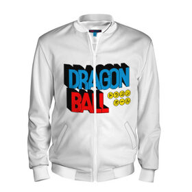 Мужской бомбер 3D с принтом Dragon Ball Logo в Белгороде, 100% полиэстер | застегивается на молнию, по бокам два кармана без застежек, по низу бомбера и на воротнике - эластичная резинка | Тематика изображения на принте: болл | драгон | лого | логотип