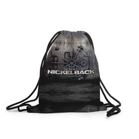 Рюкзак-мешок 3D с принтом Nickelback в Белгороде, 100% полиэстер | плотность ткани — 200 г/м2, размер — 35 х 45 см; лямки — толстые шнурки, застежка на шнуровке, без карманов и подкладки | nickelback | группа | никельбэк | рок