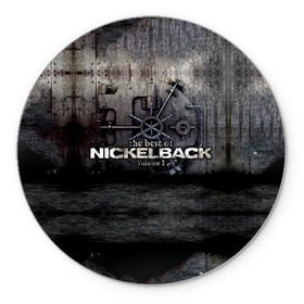 Коврик для мышки круглый с принтом Nickelback в Белгороде, резина и полиэстер | круглая форма, изображение наносится на всю лицевую часть | nickelback | группа | никельбэк | рок