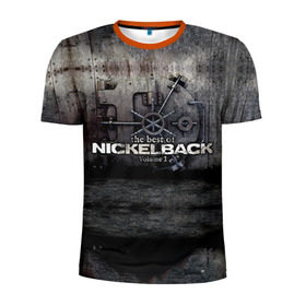 Мужская футболка 3D спортивная с принтом Nickelback в Белгороде, 100% полиэстер с улучшенными характеристиками | приталенный силуэт, круглая горловина, широкие плечи, сужается к линии бедра | nickelback | группа | никельбэк | рок