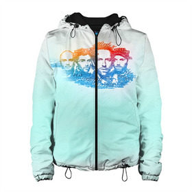 Женская куртка 3D с принтом Coldplay в Белгороде, ткань верха — 100% полиэстер, подклад — флис | прямой крой, подол и капюшон оформлены резинкой с фиксаторами, два кармана без застежек по бокам, один большой потайной карман на груди. Карман на груди застегивается на липучку | 