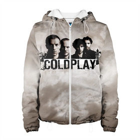Женская куртка 3D с принтом Coldplay в Белгороде, ткань верха — 100% полиэстер, подклад — флис | прямой крой, подол и капюшон оформлены резинкой с фиксаторами, два кармана без застежек по бокам, один большой потайной карман на груди. Карман на груди застегивается на липучку | coldplay | rock | колдплэй | рок