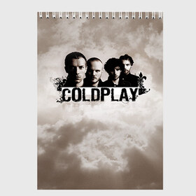 Скетчбук с принтом Coldplay в Белгороде, 100% бумага
 | 48 листов, плотность листов — 100 г/м2, плотность картонной обложки — 250 г/м2. Листы скреплены сверху удобной пружинной спиралью | coldplay | rock | колдплэй | рок