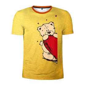 Мужская футболка 3D спортивная с принтом Медведи б в Белгороде, 100% полиэстер с улучшенными характеристиками | приталенный силуэт, круглая горловина, широкие плечи, сужается к линии бедра | 14 февраля | heart | love | влюбленные | день святого валентина | лав | любовь | пара | подарок | сердечки | сердце