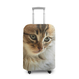 Чехол для чемодана 3D с принтом Кот в Белгороде, 86% полиэфир, 14% спандекс | двустороннее нанесение принта, прорези для ручек и колес | домашняя | животное | кот | котэ | кошка