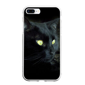 Чехол для iPhone 7Plus/8 Plus матовый с принтом Черный в Белгороде, Силикон | Область печати: задняя сторона чехла, без боковых панелей | домашняя | животное | кот | котэ | кошка | черный