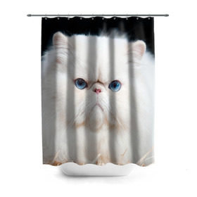 Штора 3D для ванной с принтом Персидский кот в Белгороде, 100% полиэстер | плотность материала — 100 г/м2. Стандартный размер — 146 см х 180 см. По верхнему краю — пластиковые люверсы для креплений. В комплекте 10 пластиковых колец | домашняя | животное | кот | котэ | кошка | персидский