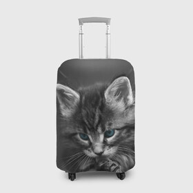 Чехол для чемодана 3D с принтом Котенок в Белгороде, 86% полиэфир, 14% спандекс | двустороннее нанесение принта, прорези для ручек и колес | домашняя | животное | кот | котэ | кошка