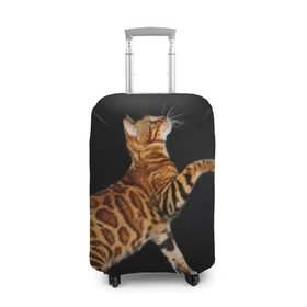 Чехол для чемодана 3D с принтом Бенгальская кошка в Белгороде, 86% полиэфир, 14% спандекс | двустороннее нанесение принта, прорези для ручек и колес | бенгальская | домашняя | животное | кот | котэ | кошка