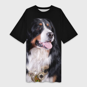 Платье-футболка 3D с принтом Бернский зенненхунд в Белгороде,  |  | бернский зенненхунд | животное | порода | собака