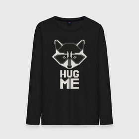 Мужской лонгслив хлопок с принтом Енот HUG ME в Белгороде, 100% хлопок |  | Тематика изображения на принте: енот