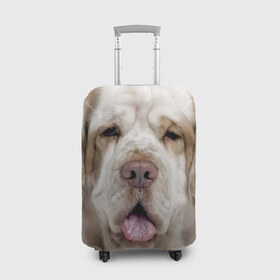Чехол для чемодана 3D с принтом Кламбер-спаниель в Белгороде, 86% полиэфир, 14% спандекс | двустороннее нанесение принта, прорези для ручек и колес | животное | кламбер спаниель | порода | собака