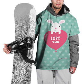 Накидка на куртку 3D с принтом Влюбленный зайка в Белгороде, 100% полиэстер |  | 14 февраля | love | love you | валентин | влюбленные | день святого валентина | зайчики | заяц | лав | любовь | подарок девушке | подарок парню
