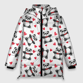 Женская зимняя куртка 3D с принтом Панда и любовь в Белгороде, верх — 100% полиэстер; подкладка — 100% полиэстер; утеплитель — 100% полиэстер | длина ниже бедра, силуэт Оверсайз. Есть воротник-стойка, отстегивающийся капюшон и ветрозащитная планка. 

Боковые карманы с листочкой на кнопках и внутренний карман на молнии | 14 февраля | bears | love | love you | валентин | влюбленные | день святого валентина | лав | любовь | медведб | медведи | мишки | подарок девушке | подарок парню