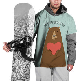 Накидка на куртку 3D с принтом Медведь с сердцем в Белгороде, 100% полиэстер |  | 14 февраля | bears | love | love you | валентин | влюбленные | день святого валентина | лав | любовь | медведб | медведи | мишки | подарок девушке | подарок парню