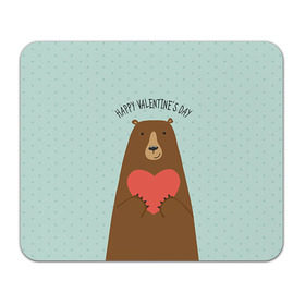 Коврик прямоугольный с принтом Медведь с сердцем в Белгороде, натуральный каучук | размер 230 х 185 мм; запечатка лицевой стороны | 14 февраля | bears | love | love you | валентин | влюбленные | день святого валентина | лав | любовь | медведб | медведи | мишки | подарок девушке | подарок парню