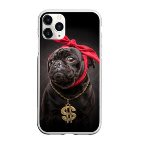 Чехол для iPhone 11 Pro матовый с принтом Мопс в Белгороде, Силикон |  | доллар | животное | золото | мопс | порода | собака