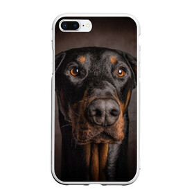 Чехол для iPhone 7Plus/8 Plus матовый с принтом Доберман в Белгороде, Силикон | Область печати: задняя сторона чехла, без боковых панелей | Тематика изображения на принте: доберман | животное | порода | собака