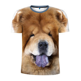 Мужская футболка 3D спортивная с принтом Чау-чау в Белгороде, 100% полиэстер с улучшенными характеристиками | приталенный силуэт, круглая горловина, широкие плечи, сужается к линии бедра | Тематика изображения на принте: животное | порода | собака | чау чау
