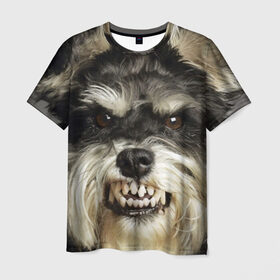 Мужская футболка 3D с принтом Цвергшнауцер в Белгороде, 100% полиэфир | прямой крой, круглый вырез горловины, длина до линии бедер | животное | порода | собака | цвергшнауцер