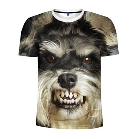 Мужская футболка 3D спортивная с принтом Цвергшнауцер в Белгороде, 100% полиэстер с улучшенными характеристиками | приталенный силуэт, круглая горловина, широкие плечи, сужается к линии бедра | животное | порода | собака | цвергшнауцер