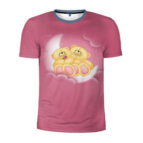 Мужская футболка 3D спортивная с принтом Мишки в облаках в Белгороде, 100% полиэстер с улучшенными характеристиками | приталенный силуэт, круглая горловина, широкие плечи, сужается к линии бедра | 14 февраля | bears | teddy | валентин | день святого валентина | игрушки | медведи | милый | мимими | мишка | мишки | подарки | подарок | подарок девушке | подарок парню | тедди